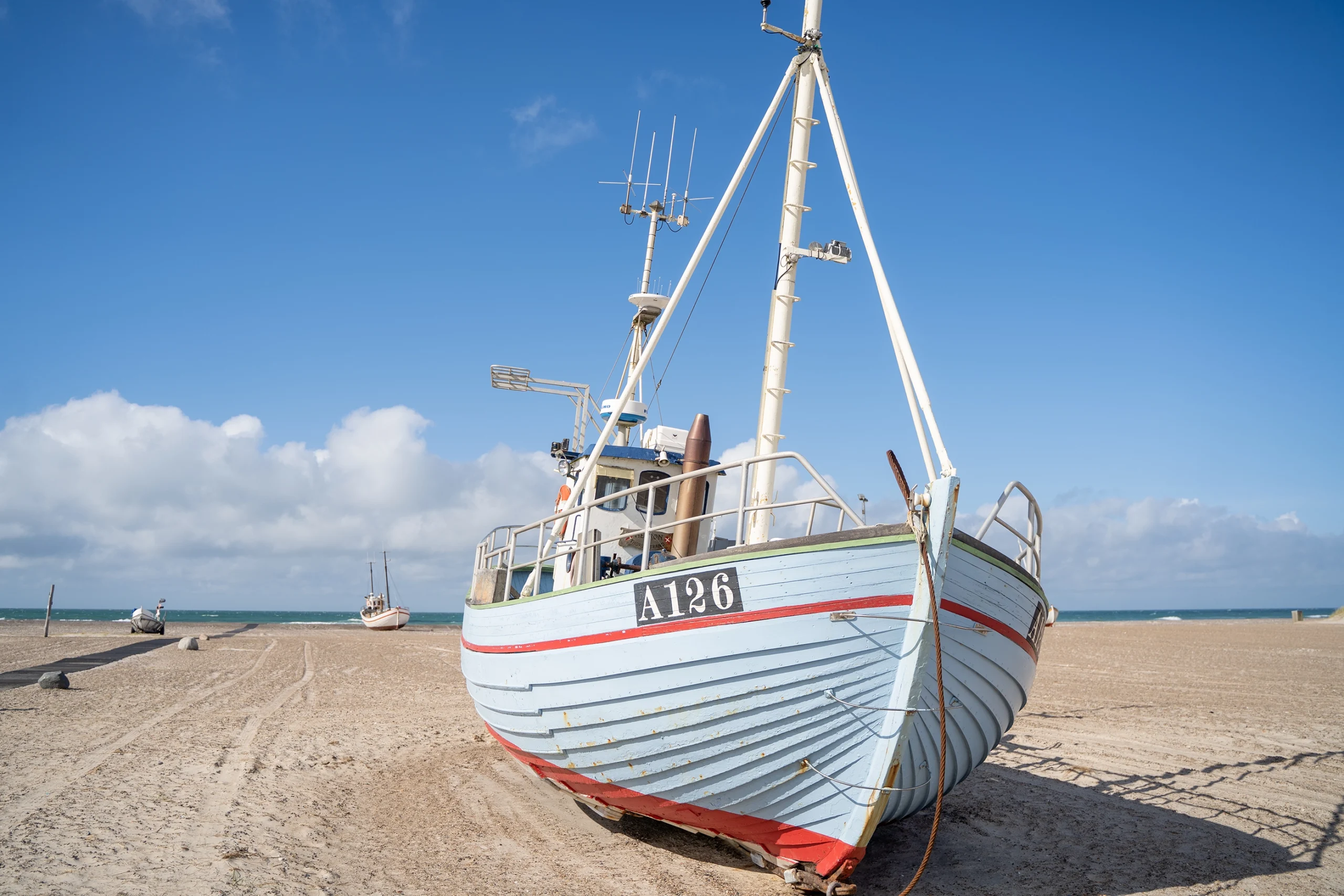 Havbåd på stranden i Slettestrand | Foto: Kristian Skjødt