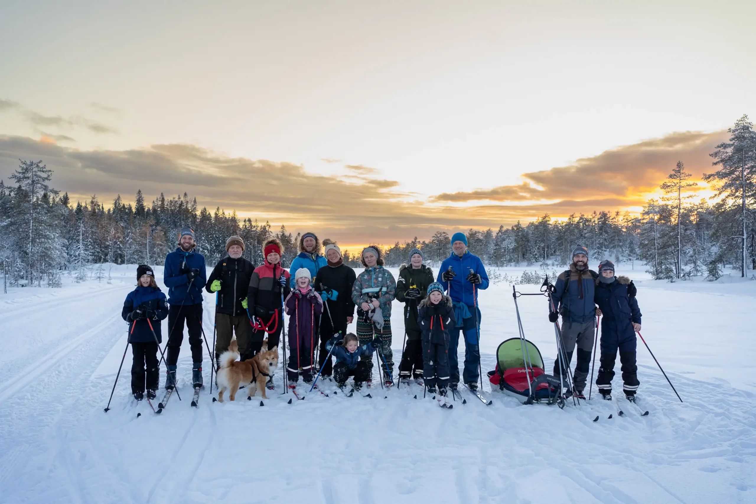 Familien Kronborg på skiferie i Slettestrand